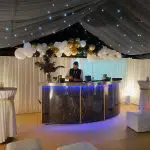 Party marquee with bar
