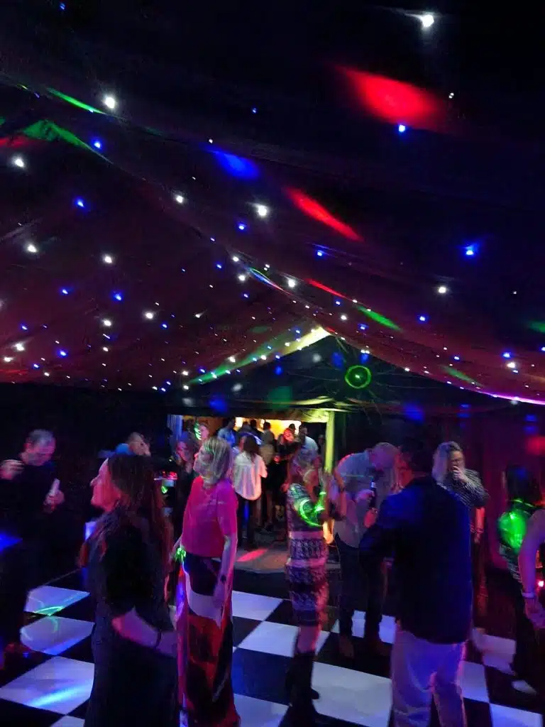 Garden party marquee transforms into nightclub