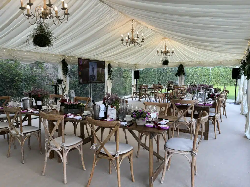 Ivory lining with window walls