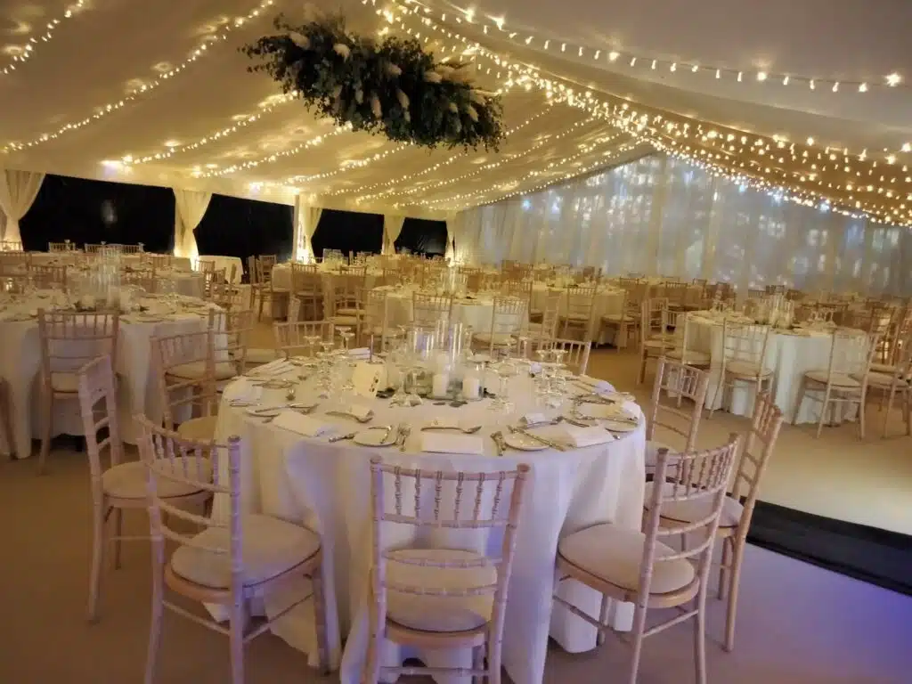 Star cloth with ivory pleated linings